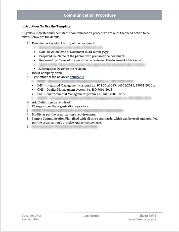 ISO 22301 Communication Procedure and Plan Template