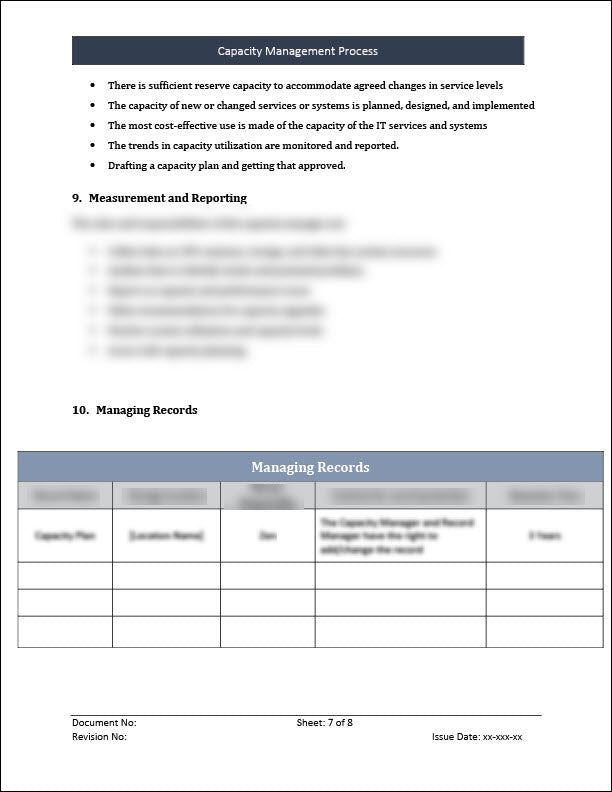 Example Capacity Management Resume ISO 20000 Capacity Management Process Template – ISO Templates and ...