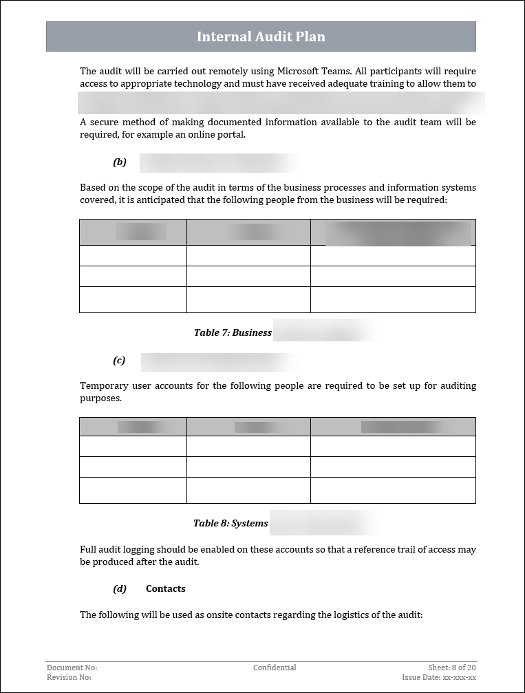 ISO 27001 Internal Audit Plan Template ISO Templates and Documents