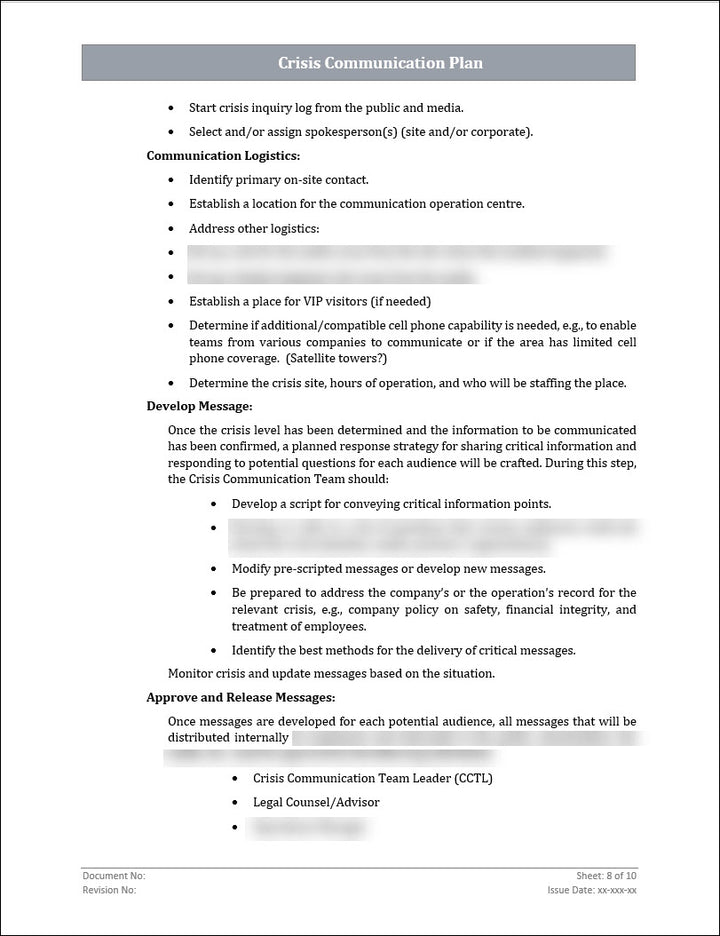 ISO 22301 Crisis Communication Plan Template