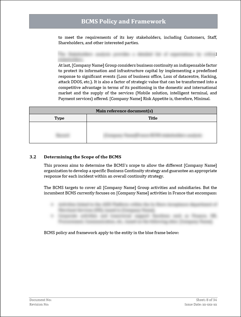 ISO 22301 Documentation Toolkit for Business Continuity