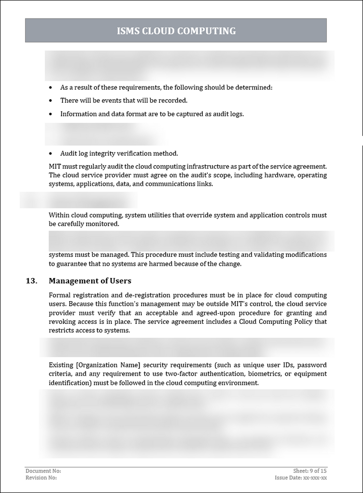 ISO of 27001:2022-Cloud Computing Policy