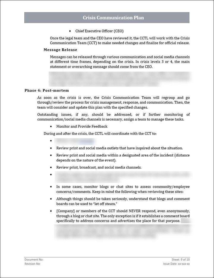 ISO 22301 Crisis Communication Plan Template