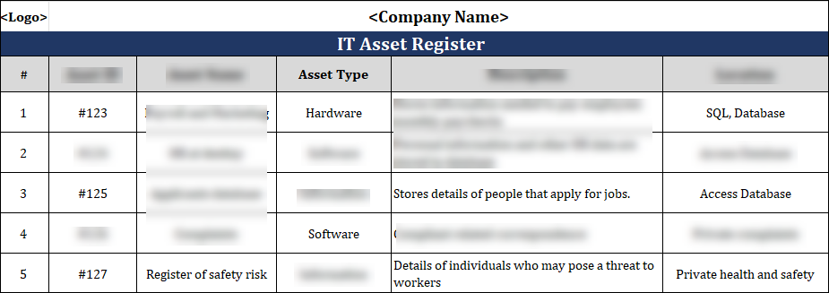 ISO 27001 - IT Asset Register Template