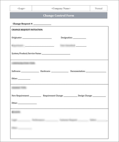 ISO 9001 Change Control Form Template