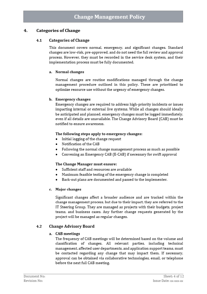 ISO 27001 - Change Management Policy Template