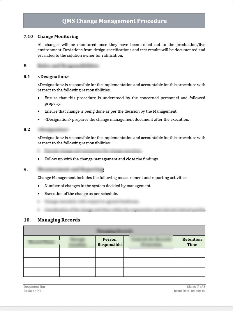 ISO 9001 QMS Change Management Procedure | ISO Management of Change