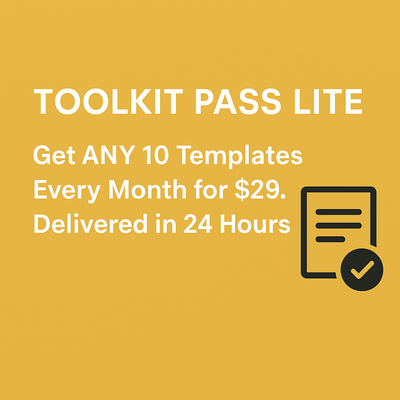 Toolkit Pass Lite - Limited Introductory Offer
