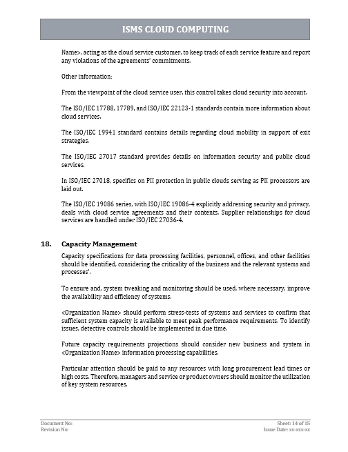 ISO 27001 Cloud Computing Template