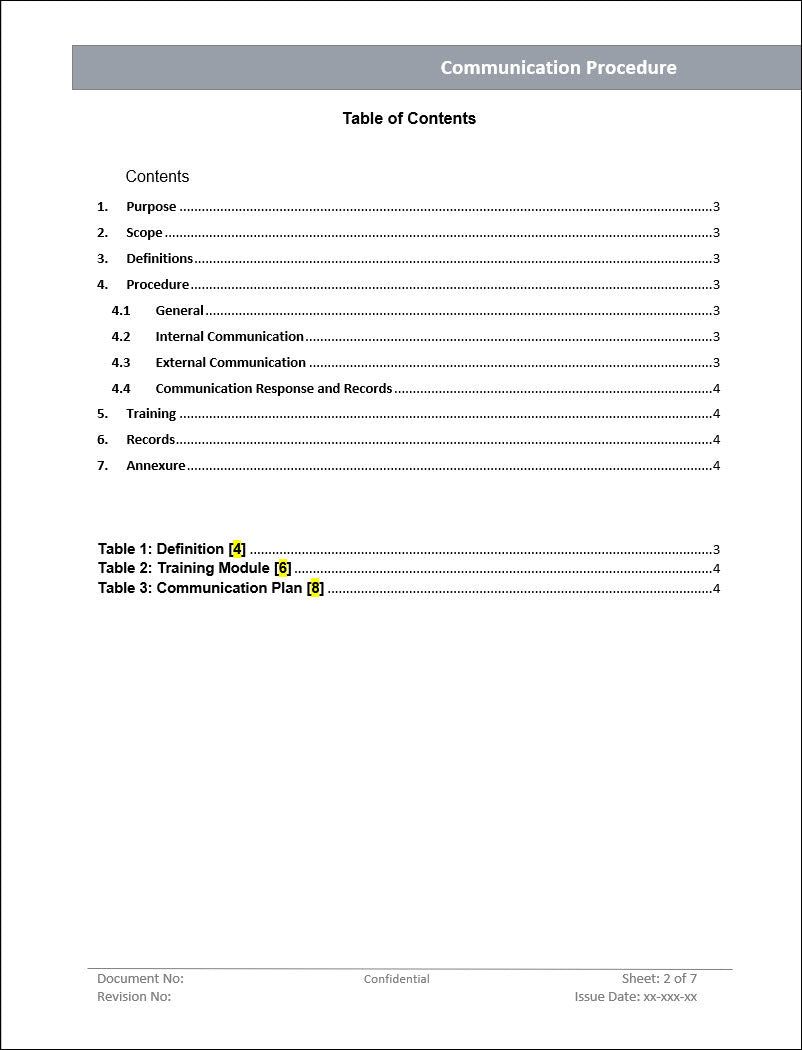 ISO 27001:2022 - Communication Procedure Template