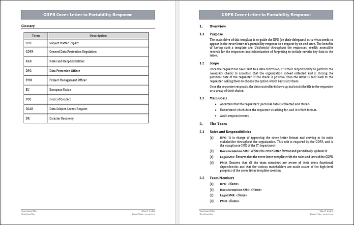 GDPR Cover Letter to Portability Response Template