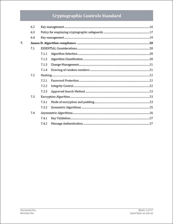 ISO 27001:2022 - Cryptographic Controls Policy Template