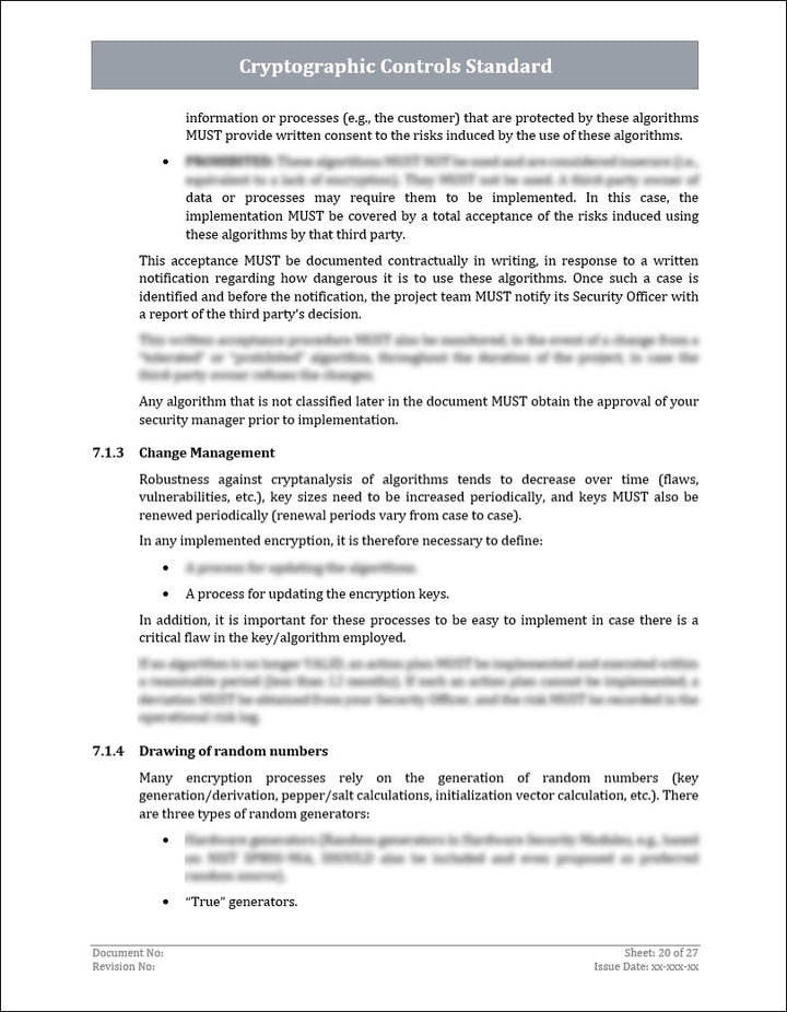 ISO 27001 - Cryptographic Controls Policy Template