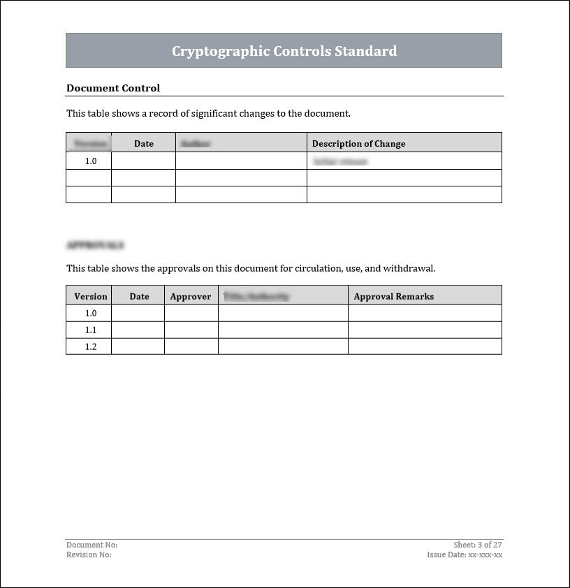 ISO 27001 - Cryptographic Controls Policy Template