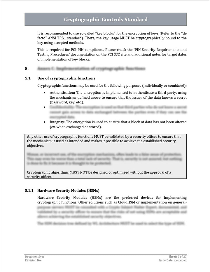 ISO 27001 - Cryptographic Controls Policy Template