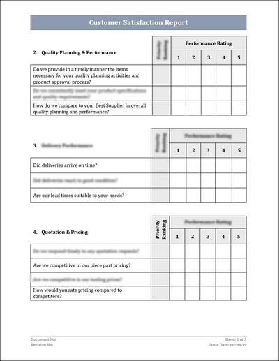 ISO 9001:QMS Customer Satisfaction Report Template – ISO Templates and ...