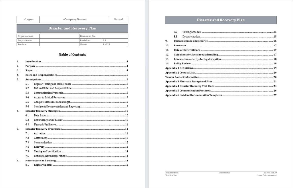 10 Disaster Preparedness Plan Template Sampletemplatess