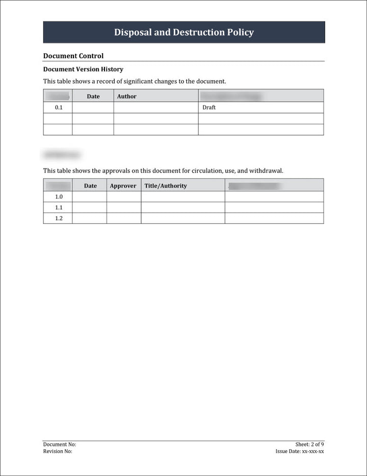 ISO 27001:2022 - Disposal And Destruction Policy Template