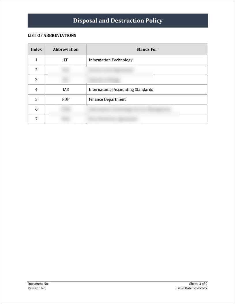 ISO 27001:2022 - Disposal And Destruction Policy Template