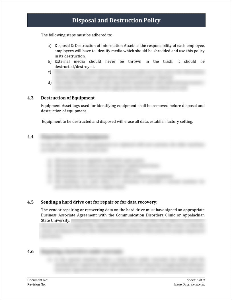 ISO 27001:2022 - Disposal And Destruction Policy Template