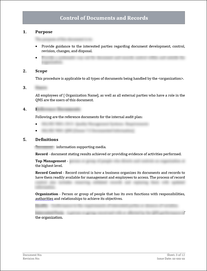 Iso 9001 Document Control Code Example ISO 9001: QMS Document Control Procedure – ISO Templates and Documents ...
