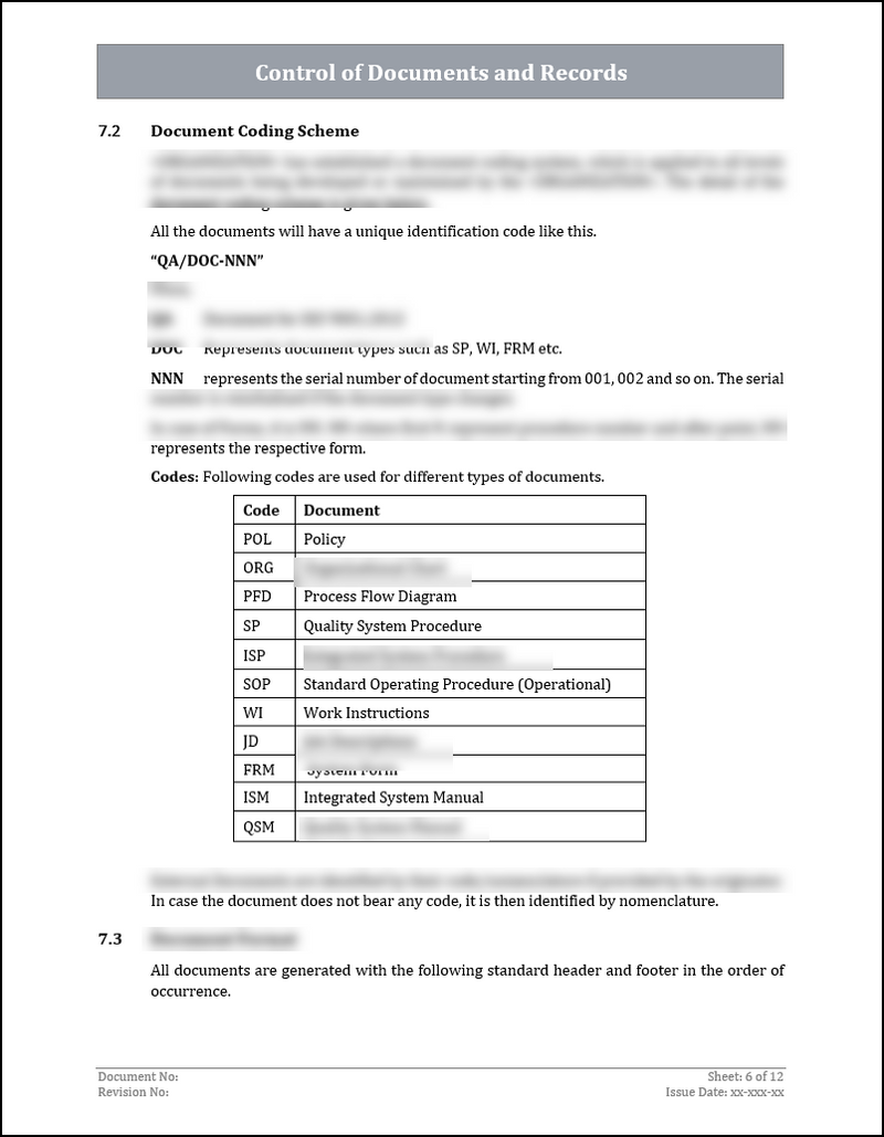 ISO 9001: QMS Document Control Procedure – ISO Templates and Documents ...