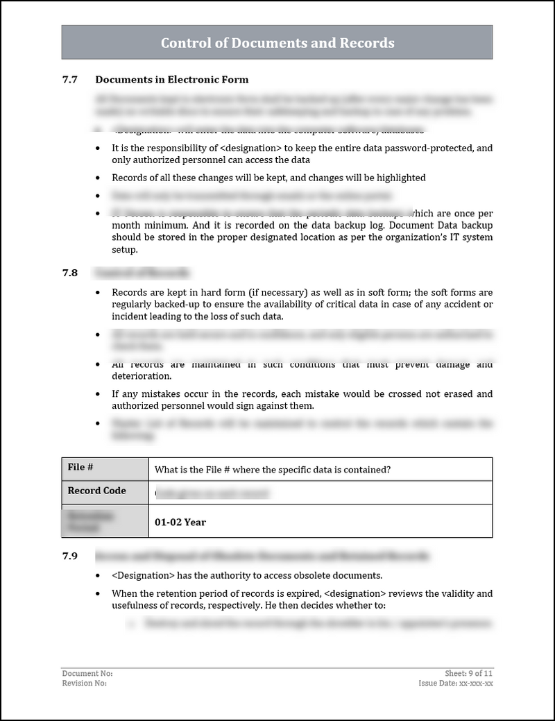ISO 9001: QMS Document Control Procedure – ISO Templates and Documents ...
