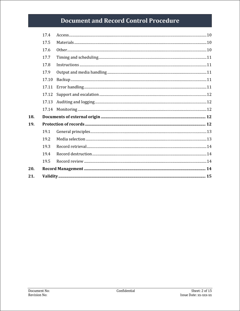 ISO 27001:2022 - Document and Record Control Procedure Template