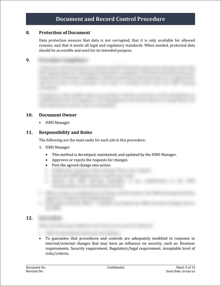 ISO 27001:2022 - Document and Record Control Procedure Template