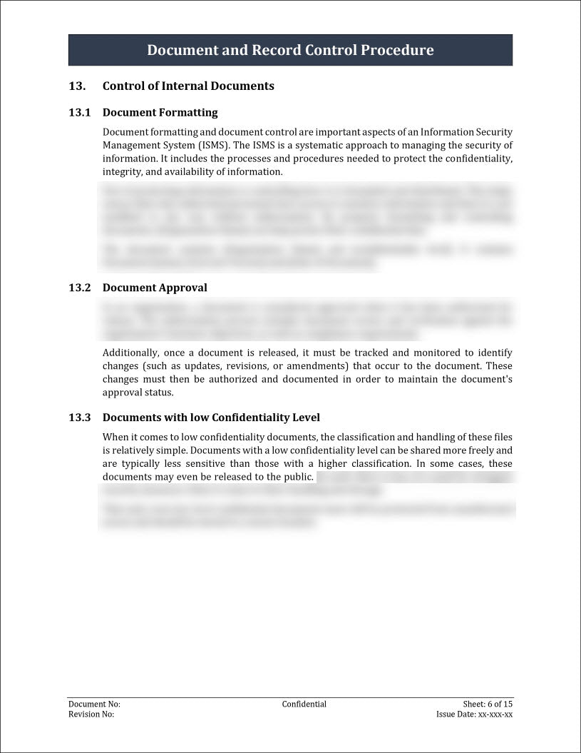 ISO 27001:2022 - Document and Record Control Procedure Template