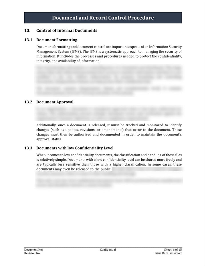 ISO 27001:2022 - Document and Record Control Procedure Template