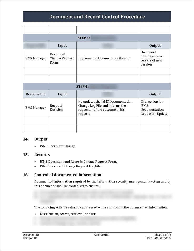 ISO 27001:2022 - Document and Record Control Procedure Template