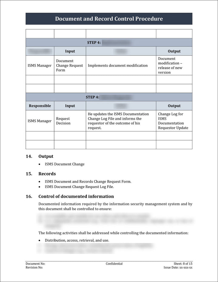 ISO 27001:2022 - Document and Record Control Procedure Template