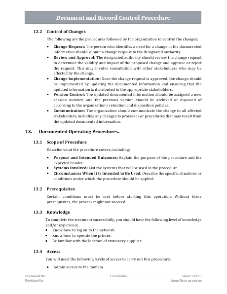 ISO 27001 Document And Record Control Procedure