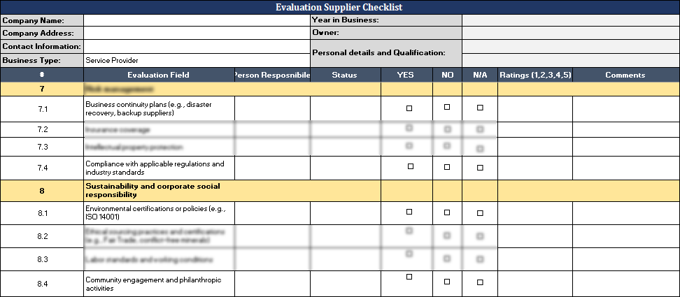 ISO 9001: Evaluation Supplier Checklist Template – ISO Templates and ...