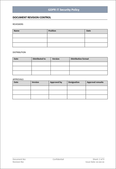 GDPR IT Security Policy Template