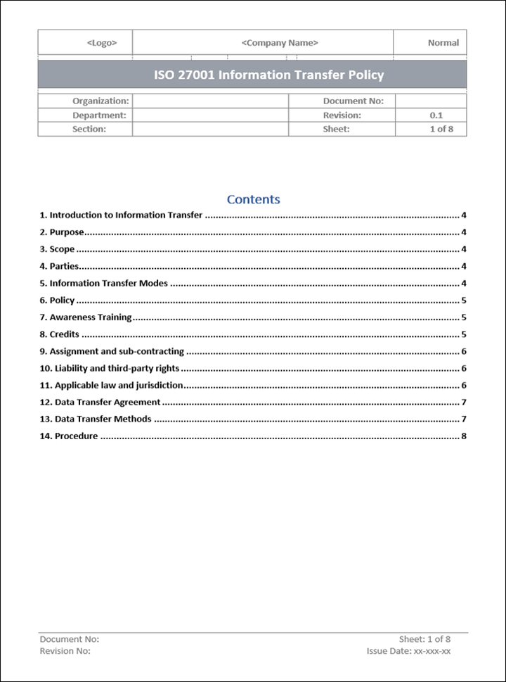 Information transfer policy