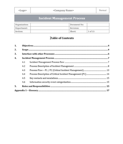 ISO 27001 - Incident Management Procedure Template