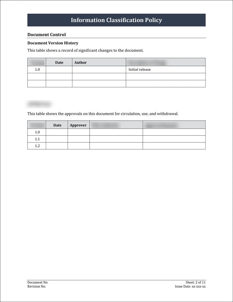 ISO 27001:2022 - Information Classification Policy Template