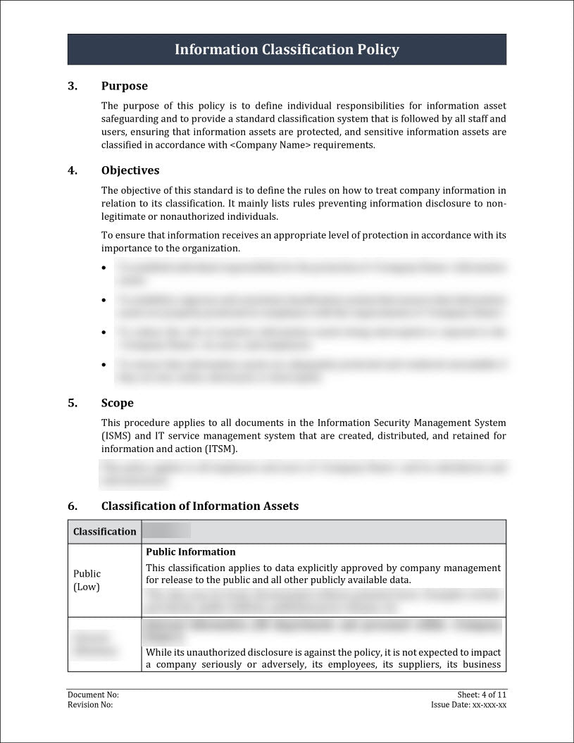 ISO 27001:2022 - Information Classification Policy Template