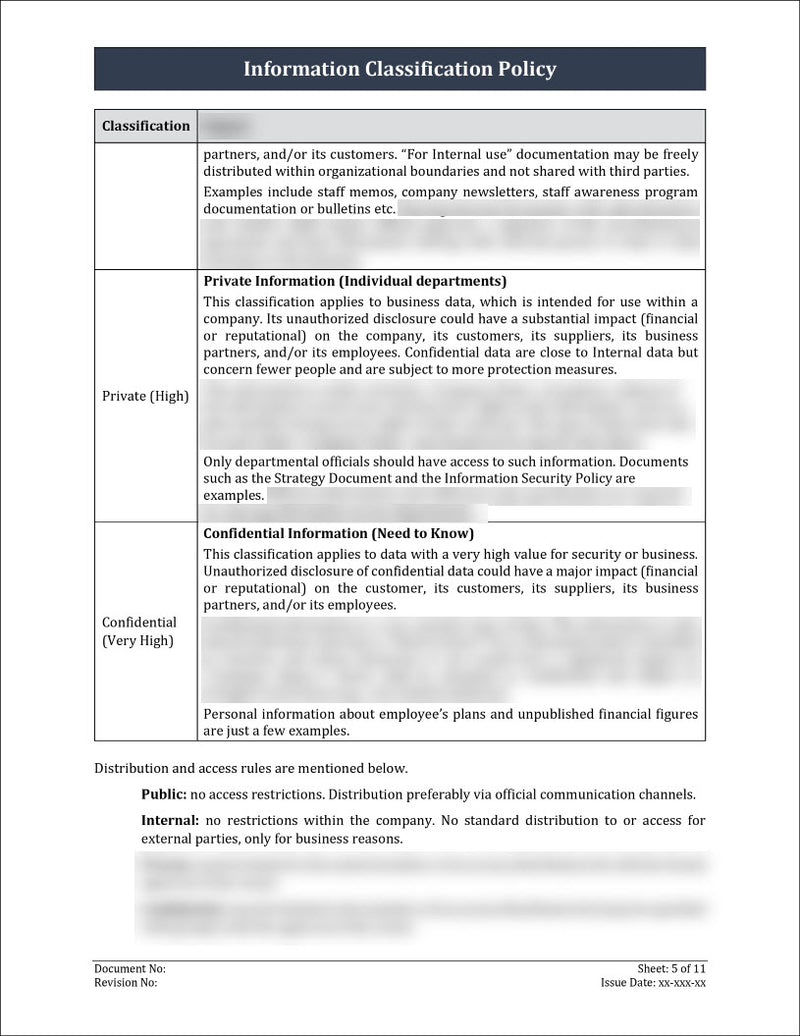 ISO 27001:2022 - Information Classification Policy Template