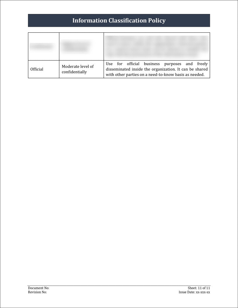 ISO 27001:2022 - Information Classification Policy Template