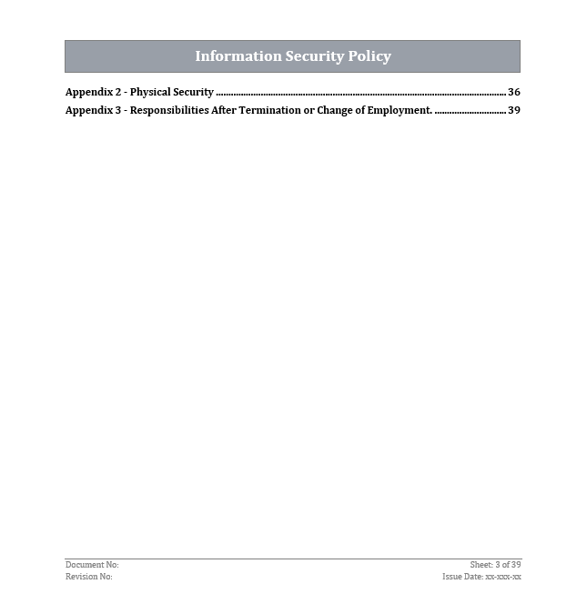 ISO 27001 Information Security Policy Template