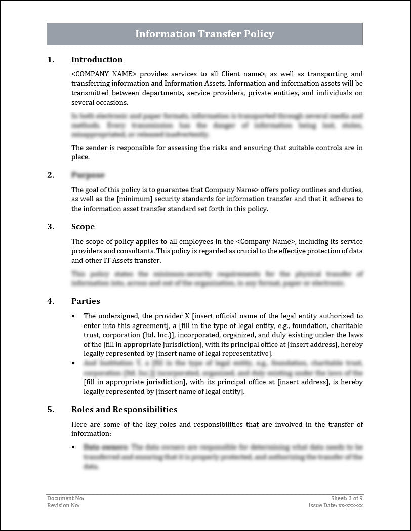 ISO 27001:2022 - Information Transfer Policy Template