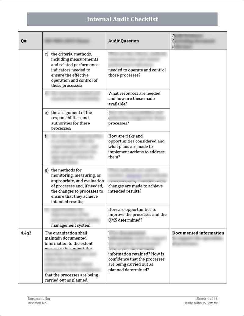 Qms Internal Audit Report.pdf ISO 9001: QMS Internal Audit Checklist (Word) – ISO Templates and ...
