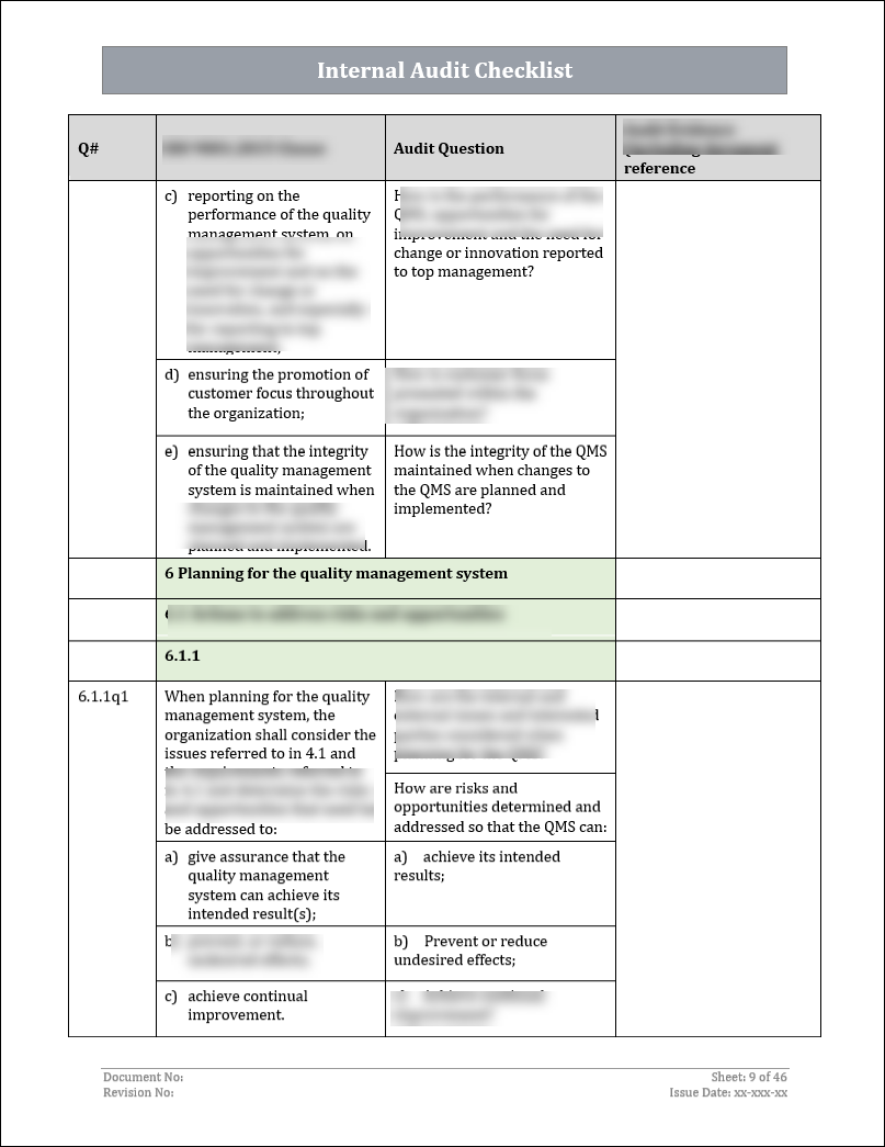 Qms Internal Audit Report.pdf ISO 9001: QMS Internal Audit Checklist (Word) – ISO Templates and ...