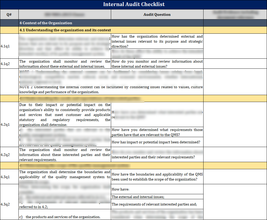 ISO 9001 QMS Internal Audit Checklist Excel ISO Templates And ISO 9001 QMS Internal Audit Checklist Excel ISO Templates And