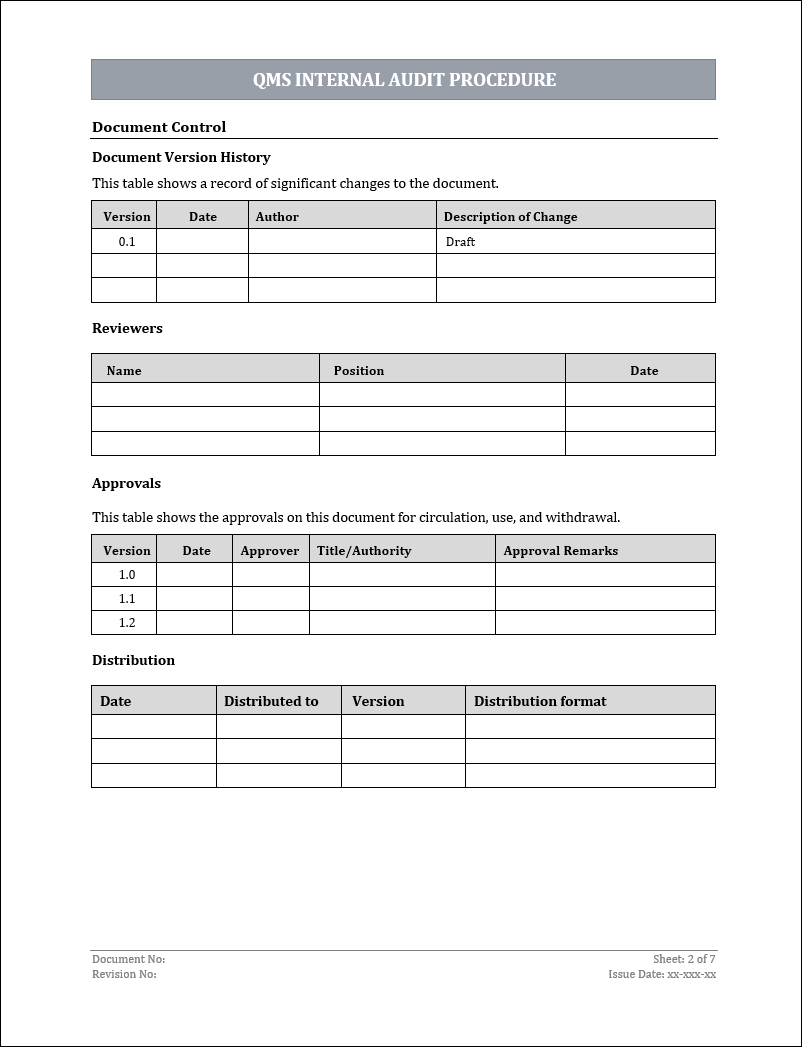 ISO 9001: QMS Internal Audit Procedure