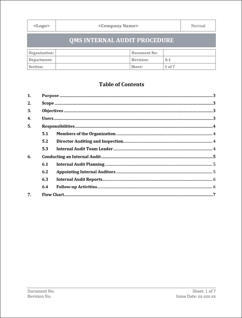 Qms Internal Audit Report.pdf ISO 9001: QMS Internal Audit Procedure – ISO Templates and Documents ...