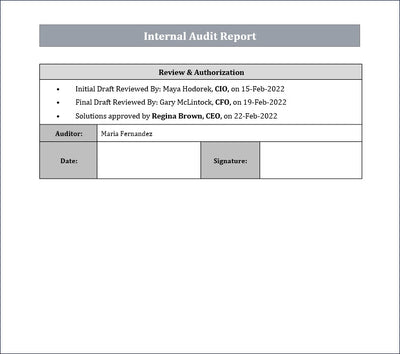 Internal audit report